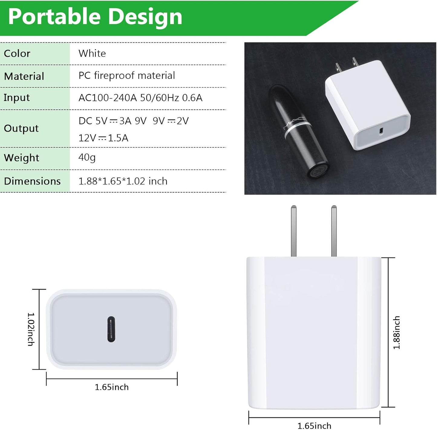 Pixel 8 7A Fast Charger for Google Pixel 9 Pro XL 8A 8 Pro 7A 7 6A 6 5A 5 4A 4 XL 3A 3 2,20W Fast USB C Wall Charger PD Power Adapter with 6Ft Type C to C Cable for Samsung Galaxy S25 S24 S23 S22 A53